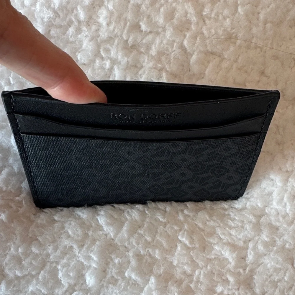 Ron Dorff Black Card Holder Slim Wallet‎ Leather Canvas Unisex